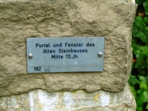 Lapidarium Signage of artifacts in Stuttgart Baden-Württemberg, Germany
