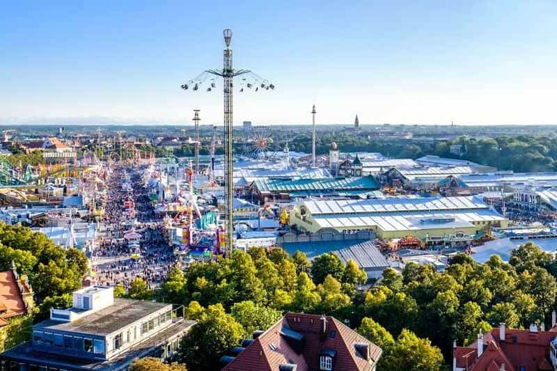 grounds for Oktoberfest are held in Theresienwiese, Munich, Germany